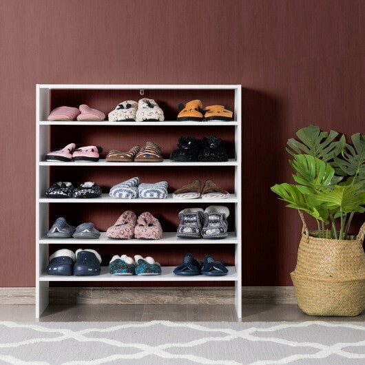 3 Pieces 31-Inch Stackable Multi-Shape Shoe Rack-Brown