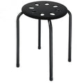 Set of 6 Portable Plastic Stack Stools-Black - Color: Black