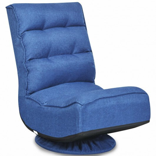 5-Position Folding Floor Gaming Chair-Navy