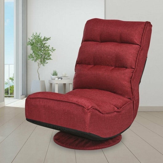 5-Position Folding Floor Gaming Chair-Navy