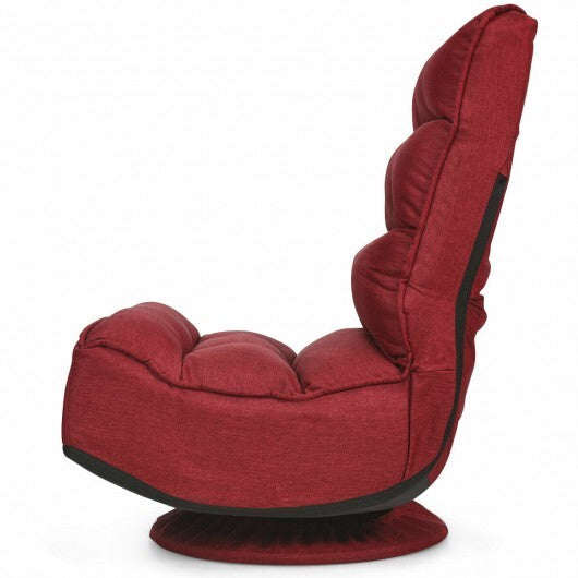 5-Position Folding Floor Gaming Chair-Navy