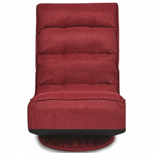 5-Position Folding Floor Gaming Chair-Navy