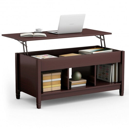 Coffee Table with Hidden Storage Compartment-White
