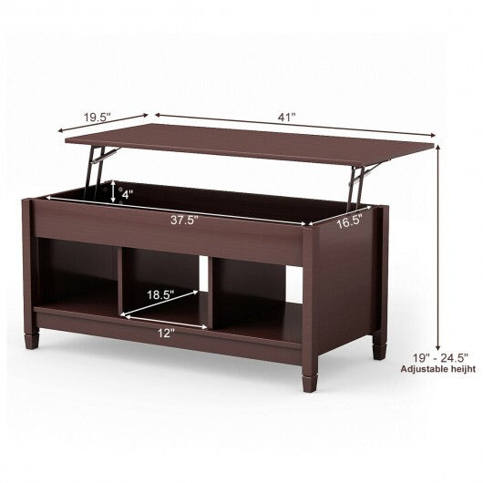 Coffee Table with Hidden Storage Compartment-White