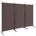 3-Panel Room Divider Folding Privacy Partition Screen for Office Room-Brown - Color: Brown