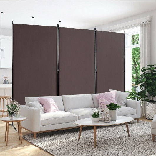 3-Panel Room Divider Folding Privacy Partition Screen for Office Room-Brown - Color: Brown