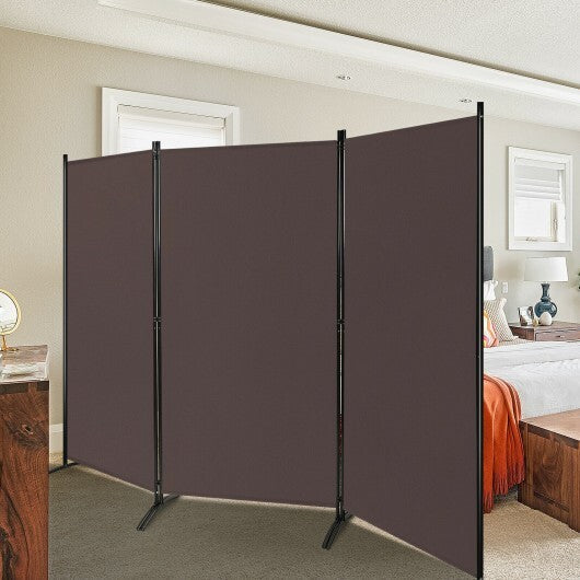 3-Panel Room Divider Folding Privacy Partition Screen for Office Room-Brown - Color: Brown