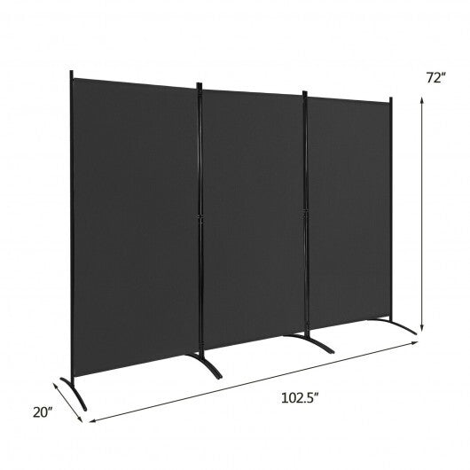 3-Panel Room Divider Folding Privacy Partition Screen for Office Room-White