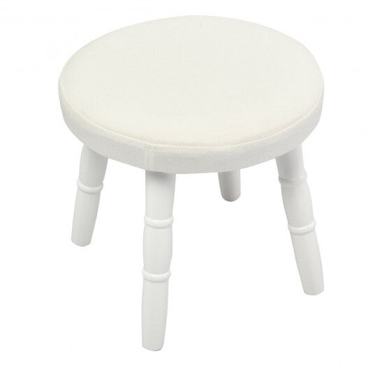 Kids Vanity Makeup Table & Chair Set Make Up Stool-White - Color: White