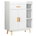 Floor Storage Cabinet Free Standing Cupboard Chest with 1 Drawer-Black