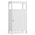 Floor Cabinet Multifunction Storage Rack Organizer Stand - Color: White