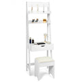 3-in-1 Modern Shelf Vanity Set with Flip Top Mirror and 6 Makeup Organizers