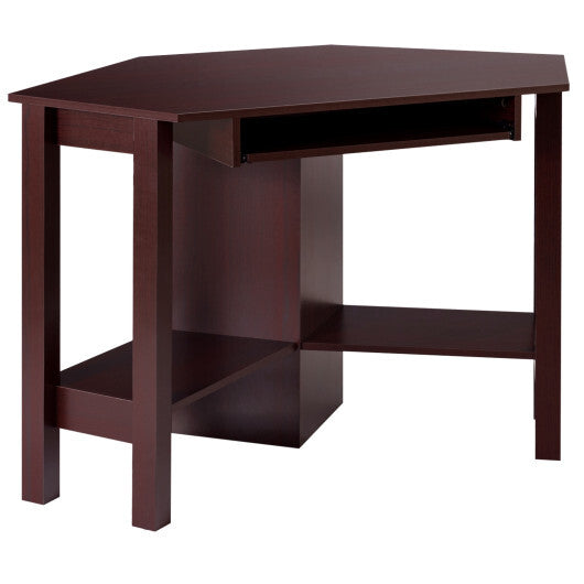 Wooden Study Computer Corner Desk with Drawer-White