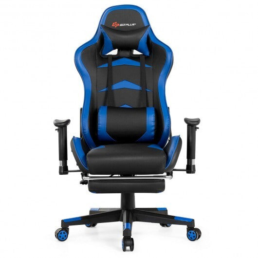 Massage Gaming Chair with Footrest-Pink
