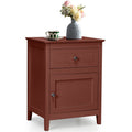 2-Tier Accent Table with Spacious Tabletop-Cherry - Color: Walnut