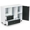 Lateral Mobile Filing Cabinet with 2 Drawers-Black - Color: Black