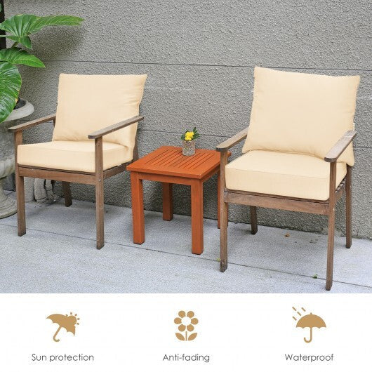 Deep Seat Chair Cushion Pads Set with Rope Belts for Indoor and Outdoor-Beige - Color: Beige