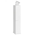 Free Standing Toilet Paper Holder with 4 Shelves and Top Slot for Bathroom-White - Color: White