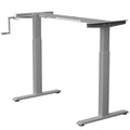 Hand Crank Sit to Stand Desk Frame Height Adjustable Standing Base-Gray - Color: Gray