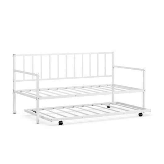 Twin Size Daybed and Trundle Frame Set Trundle Bedframe-Black