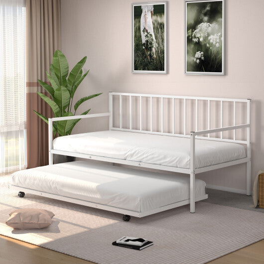 Twin Size Daybed and Trundle Frame Set Trundle Bedframe-Black