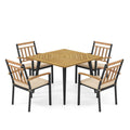5 Pieces Patio Dining Set with Cushions and 1.9 inches Umbrella Hole