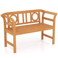 Acacia Wood 2-Person Patio Loveseat with Backrest and Armrests for Backyard