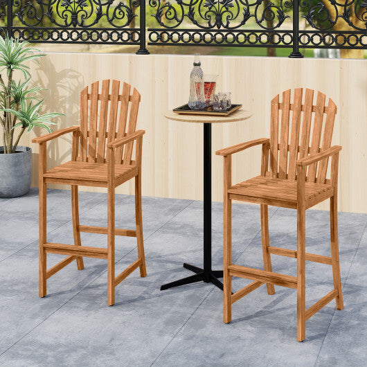 Tall Adirondack Chair with Armrests and Footrest for Deck-Turquoise