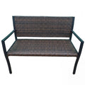 Patio Sun-Proof Rattan Loveseat with Soft Sponge Seat-Brown