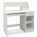 Kids Study Desk Children Writing Table with Drawer Shelves and Keyboard Tray-Natural