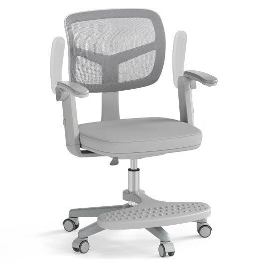 Kids Desk Chair Children Study Chair with Adjustable Height Armrest and Footrest-Blue
