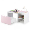Scalloped Kids Bookshelf and Toy Storage Organizer for Playroom-Pink