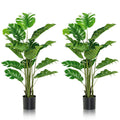 2 Pieces 5 Feet Artificial Monstera Tree Set