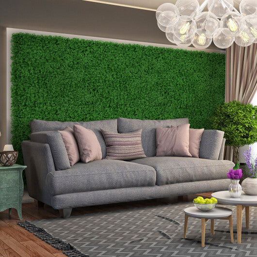 12 Pieces 20 x 20 inches Artificial Grass Wall Panels for Garden Yard Balcony-Light Green