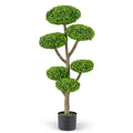 Indoor Outdoor 6 Balls Topiary Tree with Realistic Trunk and Weighted Cement-Filled Base