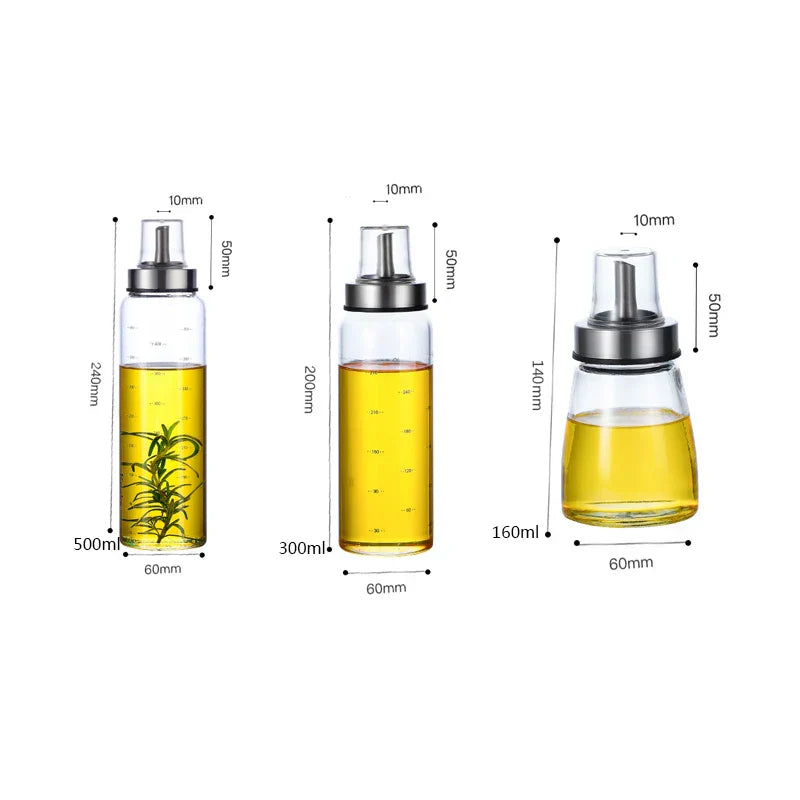 DecorBites™ Glass Seasoning Storage Bottle: Durable Leak-Proof Kitchen Jar for Oil, Soy Sauce, Vinegar