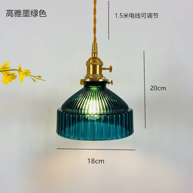 DecorBites™ Glass Hanging Lamp with Switch: Modern Nordic Copper Pendant Light Fixtures