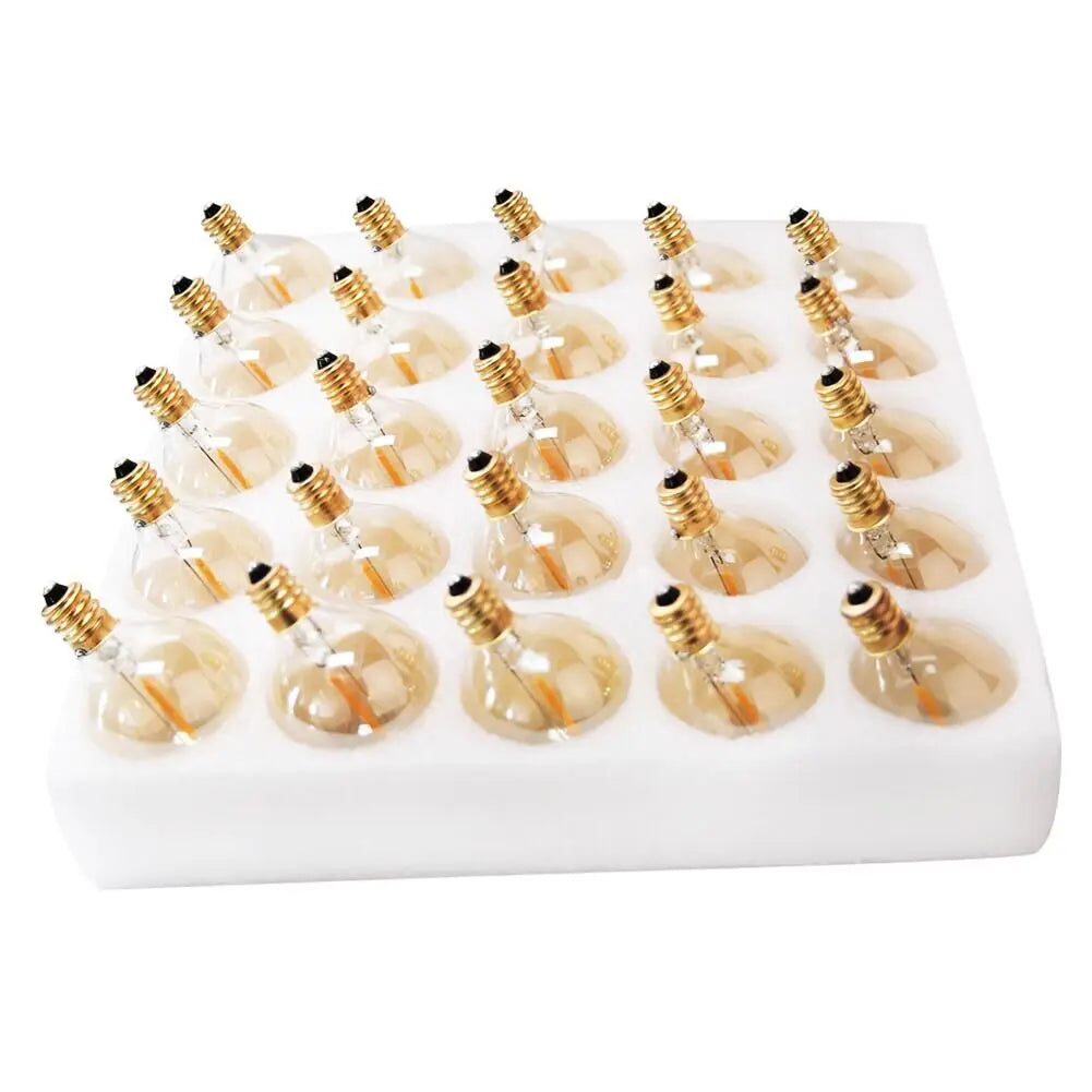 DecorBites™ G40 Amber Glass Warm White LED String Lights for Patio Decor, Dimmable 1W Eqv