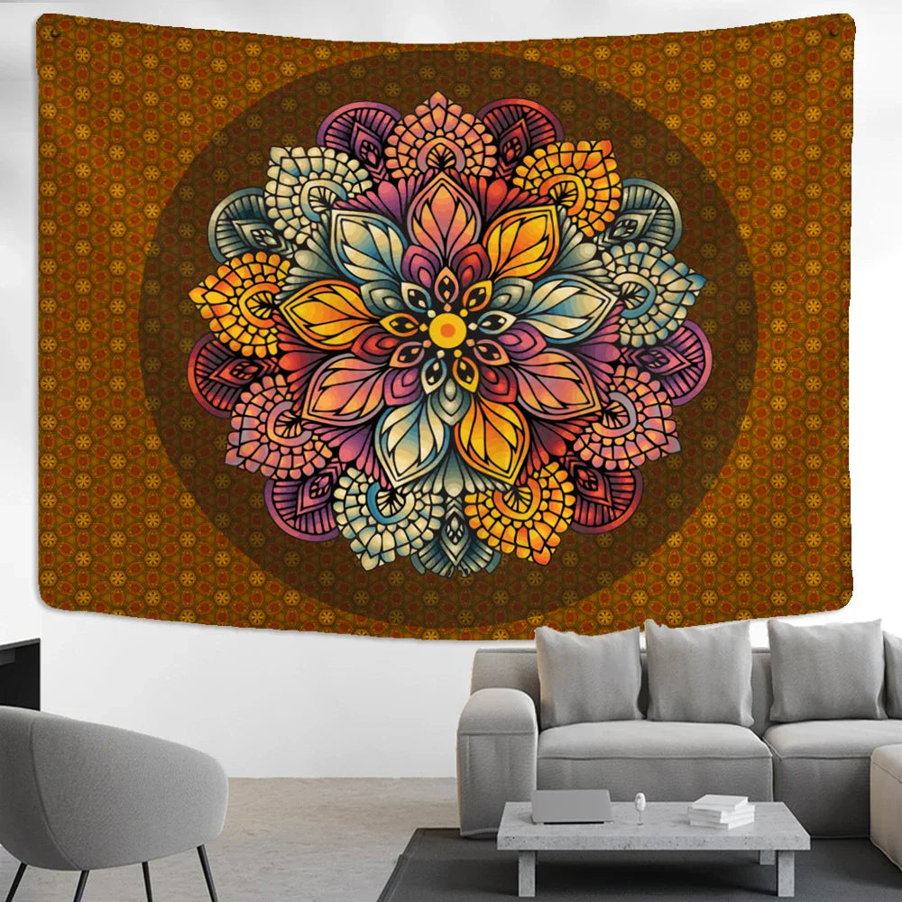 DecorBites™ Elephant Mandala Tapestry Wall Hanging for Psychedelic Hippie Home Decor