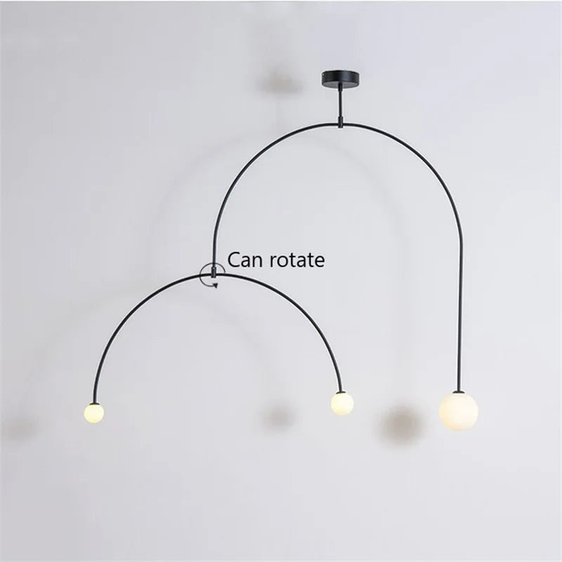 DecorBites™ Iron Balance Chandelier: Scandinavian Post-Modern Living Room Pendant Lamp
