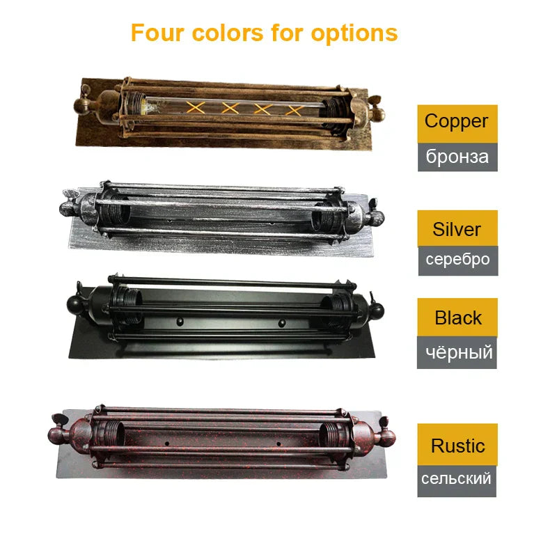 DecorBites™ Industrial Wall Lamp Black Silver Copper 8W LED Sconce Light for Bedroom Café