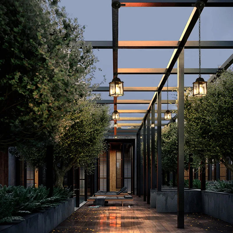 DecorBites™ Garden Pendant Lamp: Waterproof Hanging Lantern for Courtyard and Balcony