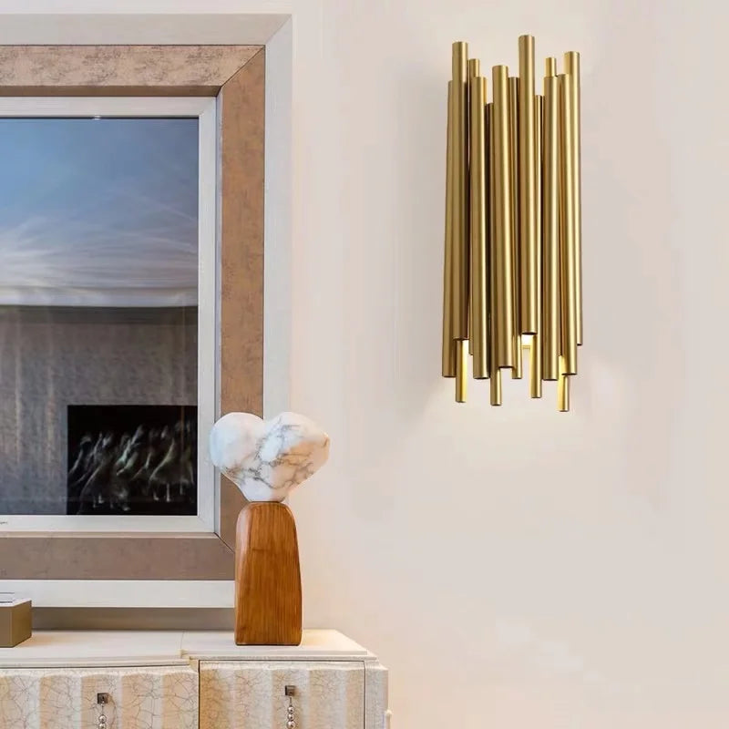 DecorBites™ Gold LED Wall Lamp for Living Bedroom Kitchen Indoor Decor