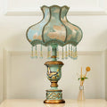 DecorBites™ Green Resin Table Lamp: Retro Bedside Lamp for Bedroom Décor