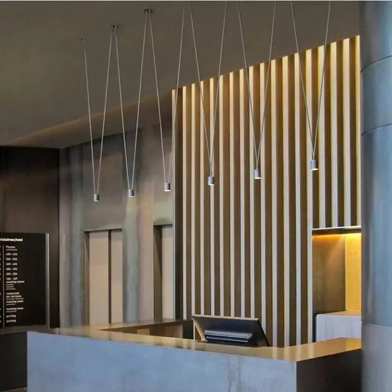 DecorBites™ Geometric Black Linear Pendant Lamp for Bedroom, Living Room, Bar, Hotel
