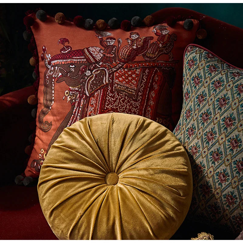 DecorBites™ American Luxe Retro Cushion Covers: Original Design Throw Pillow Case for Sofa
