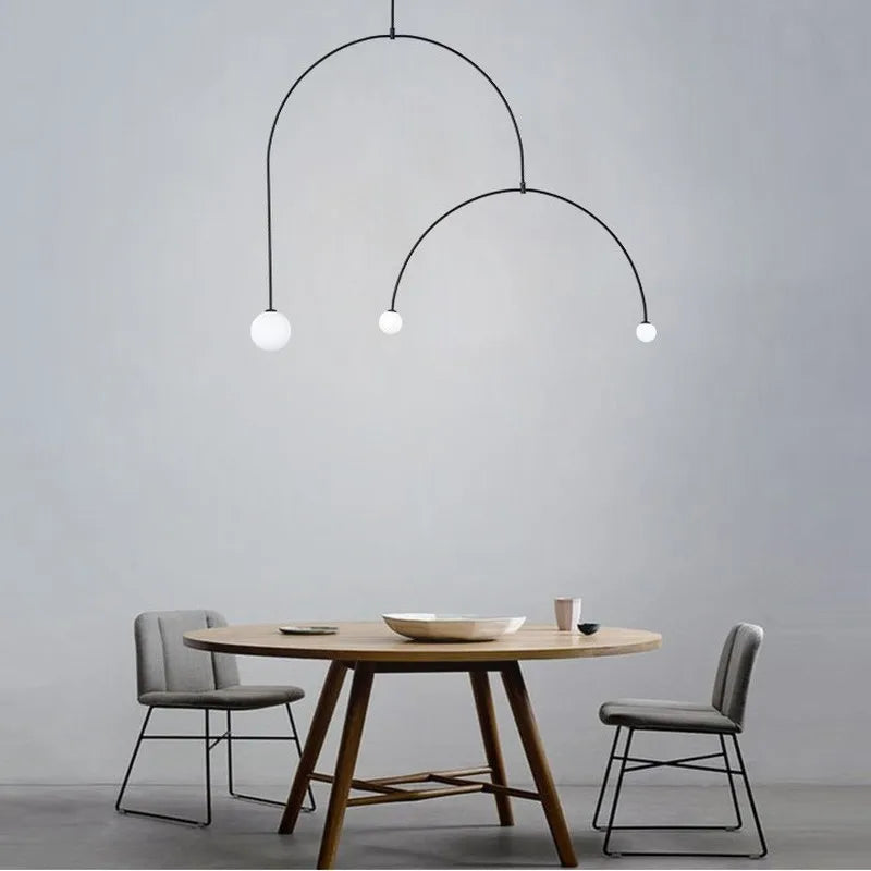 DecorBites™ Iron Balance Chandelier: Scandinavian Post-Modern Living Room Pendant Lamp
