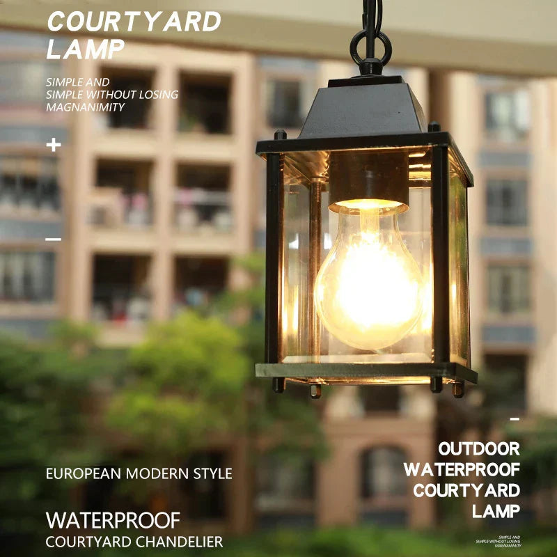 DecorBites™ Garden Pendant Lamp: Waterproof Hanging Lantern for Courtyard and Balcony