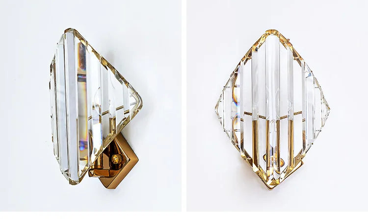 DecorBites™ Crystal Wall Lamp: Modern Sconce Light Fixture for Luxury Living Room, Bedroom, Hotel Hallway