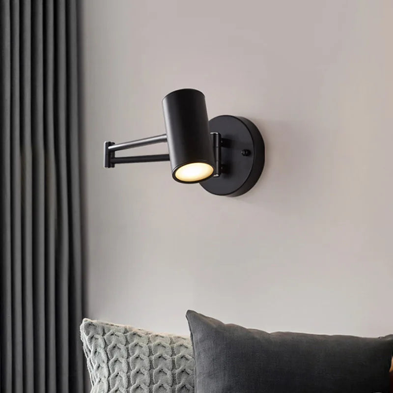 DecorBites™ Adjustable Swing Arm Wall Lamp for Bedside Reading - LED Wall Sconce